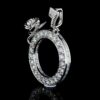 Iced Out Round Rose Pendant Made In 925 Sterling Silver Embellished With Shinny Moissanite Diamonds For The Birthday And Anniversary Gift