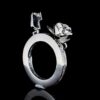 Iced Out Round Rose Pendant Made In 925 Sterling Silver Embellished With Shinny Moissanite Diamonds For The Birthday And Anniversary Gift