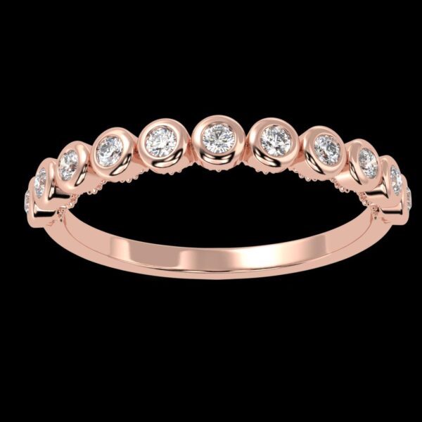 Round Diamond Wedding Ring Made In 18 / 14 / 10 KT Gold Embellished With Shinny Moissanite Diamonds For The Wedding And Anniversary Gift