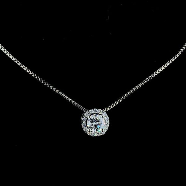 Round Solitaire Diamond Pendant Made In 18 / 14 / 10 KT Gold Embellished With Certified Lab Diamonds For The Birthday And Anniversary Gift