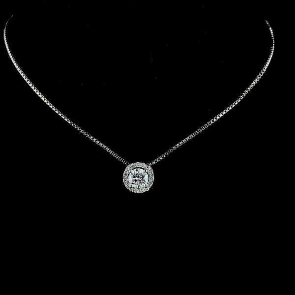 Round Solitaire Diamond Pendant Made In 18 / 14 / 10 KT Gold Embellished With Certified Lab Diamonds For The Birthday And Anniversary Gift