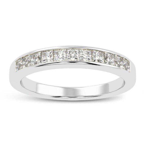 Eternity Elegance Round Diamond Ring Made In 18/14/10 KT Gold Studded With Shinny Moissanite Diamonds For The Wedding And Anniversary Gift