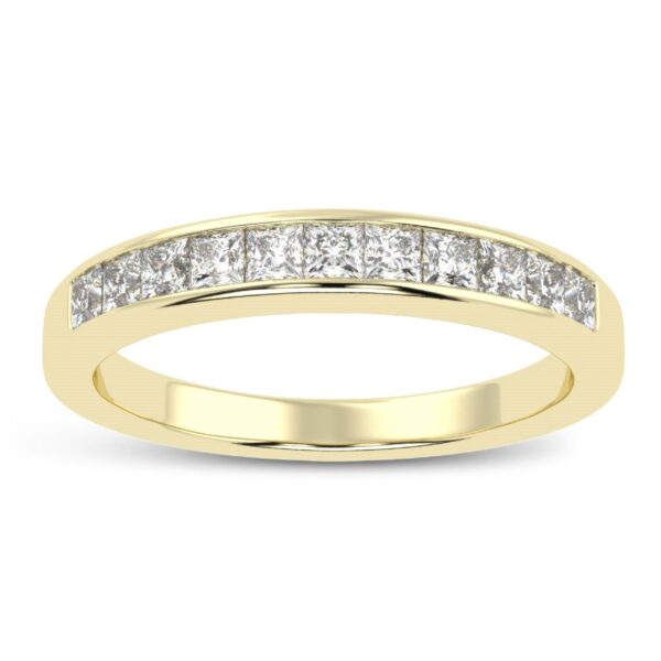 Eternity Elegance Round Diamond Ring Made In 18/14/10 KT Gold Studded With Shinny Moissanite Diamonds For The Wedding And Anniversary Gift