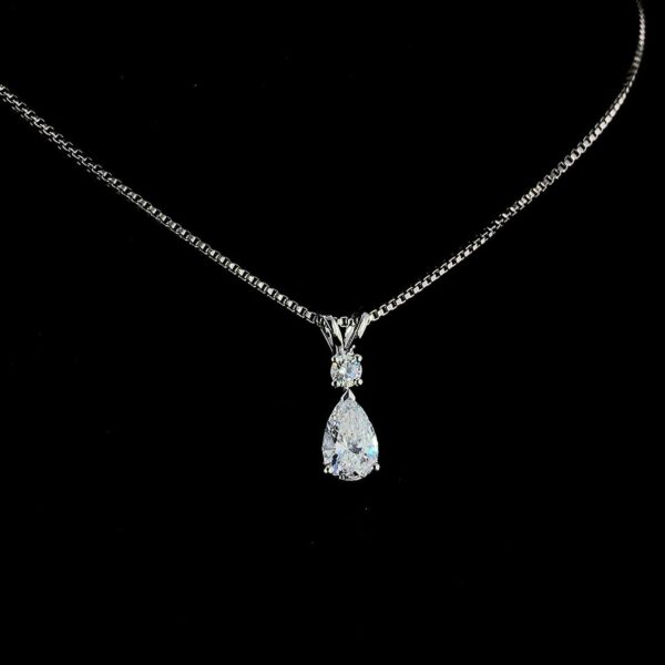 Beautiful Pear Diamond Pendant Made In 18 / 14 / 10 KT Gold Embellished With Certified Lab Diamond For Birthday And Anniversary Gift For Her