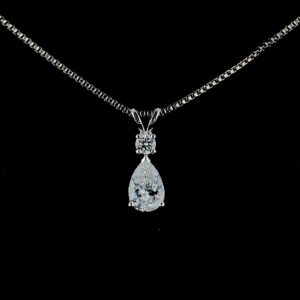 Beautiful Pear Diamond Pendant Made In 18 / 14 / 10 KT Gold Embellished With Certified Lab Diamond For Birthday And Anniversary Gift For Her