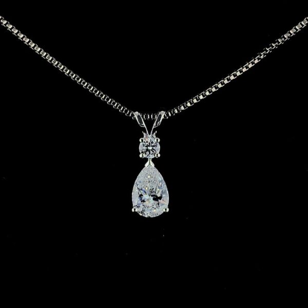 Beautiful Pear Diamond Pendant Made In 18 / 14 / 10 KT Gold Embellished With Certified Lab Diamond For Birthday And Anniversary Gift For Her