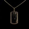 Iced Out Dog Tag Pendant Made In 18 / 14 / 10 KT Gold Embellished With Shinny Moissanite Diamonds For The Pet Lover Show Of Love Towards Dog