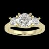 Three Stone Elegant Diamond Ring Made In 18 / 14 / 10 KT Gold Embellished With Certified Lab Diamonds For The Wedding And Anniversary Gift