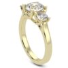 Three Stone Elegant Diamond Ring Made In 18 / 14 / 10 KT Gold Embellished With Certified Lab Diamonds For The Wedding And Anniversary Gift