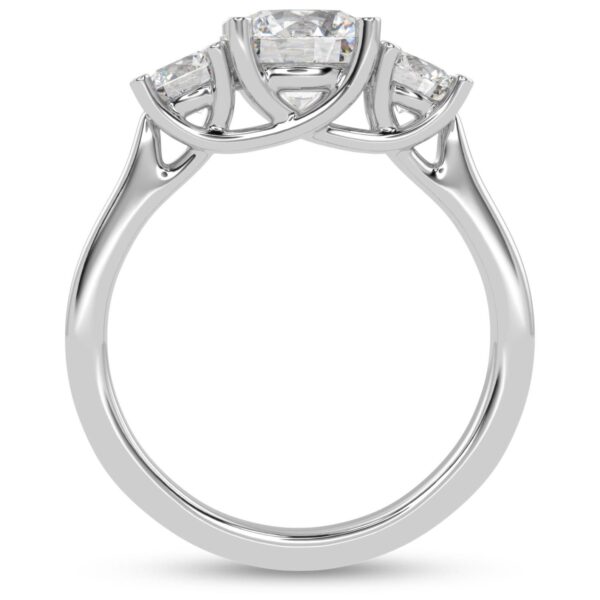 Three Stone Elegant Diamond Ring Made In 18 / 14 / 10 KT Gold Embellished With Certified Lab Diamonds For The Wedding And Anniversary Gift