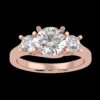 Three Stone Elegant Diamond Ring Made In 18 / 14 / 10 KT Gold Embellished With Certified Lab Diamonds For The Wedding And Anniversary Gift