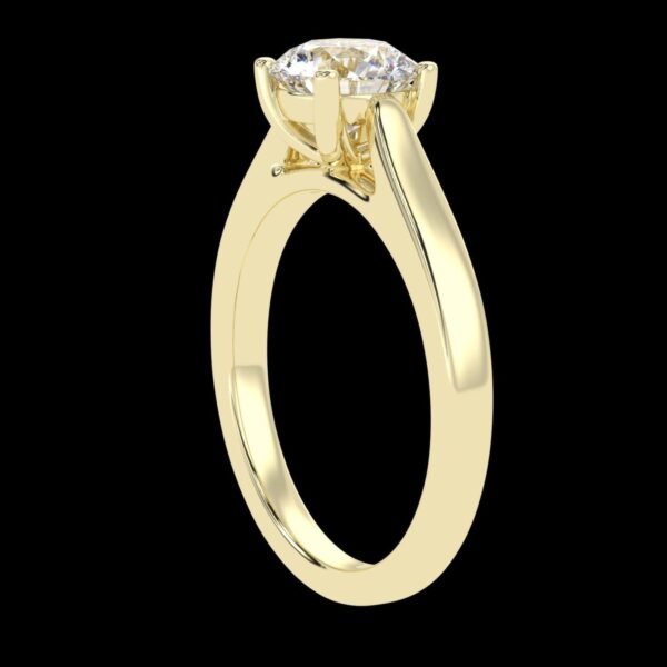 Wedding Round Solitaire Diamond Ring Made In 18 / 14 / 10 KT Gold Studded With Certified Lab Diamonds For Anniversary And Wedding Gift