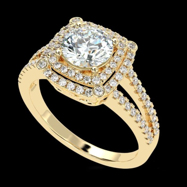 Elegant Round Diamond Wedding Ring Made In 18 / 14 / 10 KT Gold Embellished With Certified Lab Diamonds For Wedding And Anniversary Gift