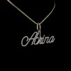 Iced Out Any Name Pendant Made In 14 / 10 KT Gold Embellished With Shinny Moissanite Diamonds For The Birthday And Anniversary Gift For Her