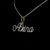 Iced Out Any Name Pendant Made In 14 / 10 KT Gold Embellished With Shinny Moissanite Diamonds For The Birthday And Anniversary Gift For Her