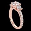 Three Stone Round Diamond Ring Made In 18 / 14 / 10 KT Gold Embellished With Certified Lab Diamonds For The Wedding And Anniversary Gift