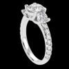 Three Stone Round Diamond Ring Made In 18 / 14 / 10 KT Gold Embellished With Certified Lab Diamonds For The Wedding And Anniversary Gift