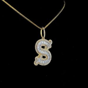 Any Initial Letter And Dual Letter Pendant Made In 18 / 14 / 10 KT Gold Embellished With Certified Lab Diamonds For The Birthday Gift