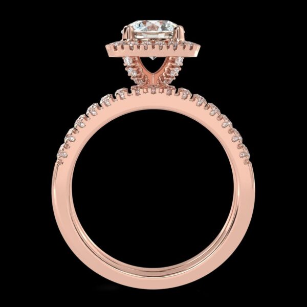 Halo Style Round Diamond Ring Made In 18 / 14 / 10 KT Gold Embellished With Certified Lab Diamonds For The Anniversary And Wedding Gift