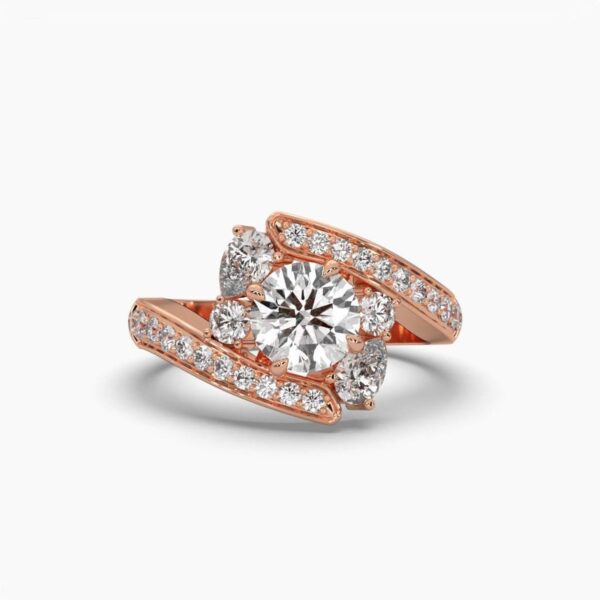 Eternity Elegance Round Diamond Ring Made In 18/14/10KT Gold Studded With Certified Lab Diamond For The Wedding And Anniversary Gift For Her