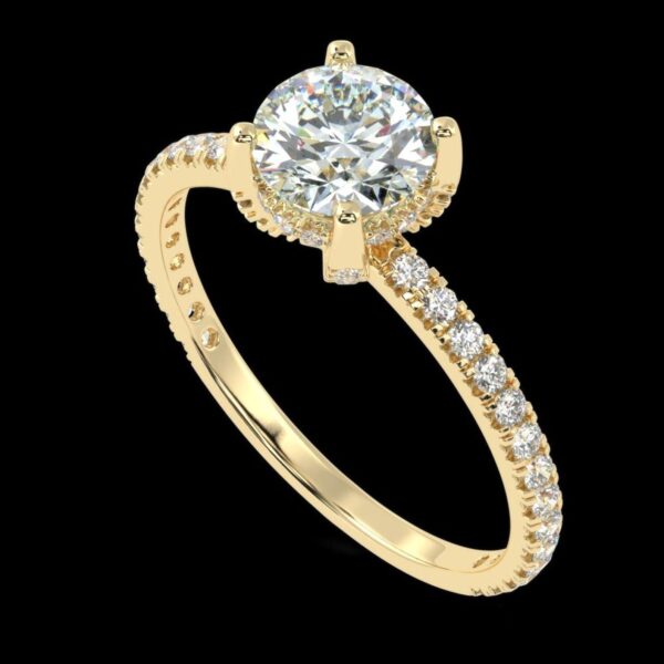 Beautiful Solitaire Wedding Diamond Ring Made In 18 / 14 / 10 KT Gold Embellished With Certified Lab Diamonds For The Anniversary Gift