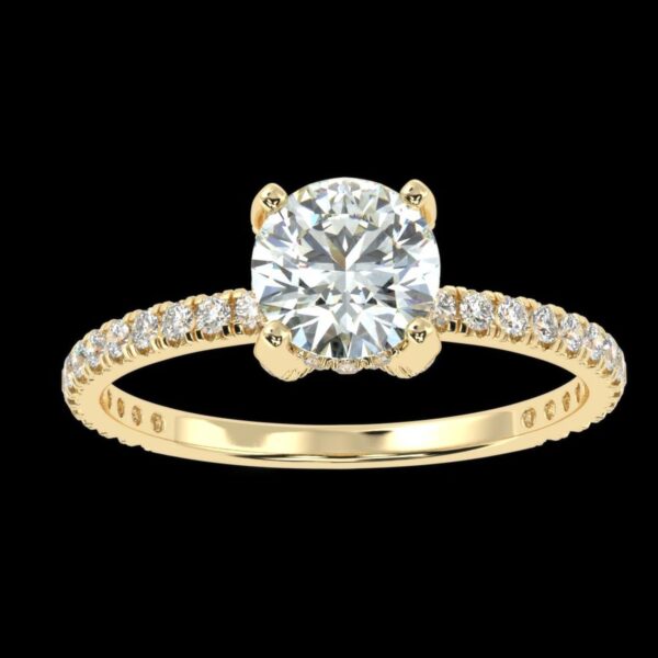 Beautiful Solitaire Wedding Diamond Ring Made In 18 / 14 / 10 KT Gold Embellished With Certified Lab Diamonds For The Anniversary Gift