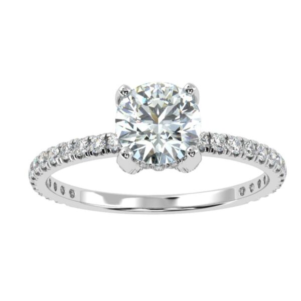 Beautiful Solitaire Wedding Diamond Ring Made In 18 / 14 / 10 KT Gold Embellished With Certified Lab Diamonds For The Anniversary Gift