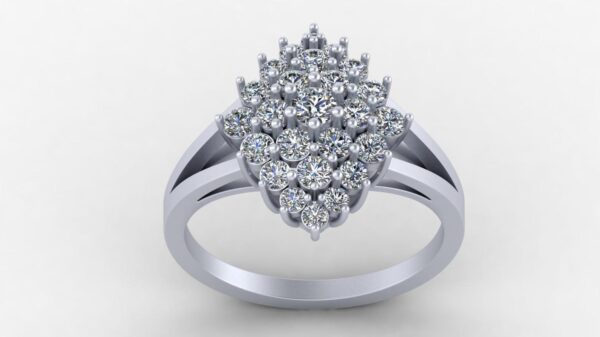 Unique Style Round Diamond Ring Made In 18 / 14 / 10 KT Gold Embellished With Certified Lab Diamonds For The Anniversary And Birthday Gift