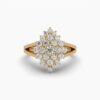 Unique Style Round Diamond Ring Made In 18 / 14 / 10 KT Gold Embellished With Certified Lab Diamonds For The Anniversary And Birthday Gift