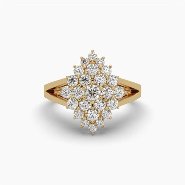 Unique Style Round Diamond Ring Made In 18 / 14 / 10 KT Gold Embellished With Certified Lab Diamonds For The Anniversary And Birthday Gift