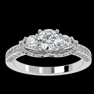 Elegant Round Diamond Wedding Ring Made In 18 / 14 / 10 KT Gold Embellished With Certified Lab Diamonds For The Anniversary And Wedding Gift