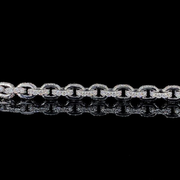 Iced Out Unisex Bracelet Made In 18 / 14 / 10 KT Gold Studded With Shinny Moissanite Diamonds For The Birthday And Anniversary Gift For Her