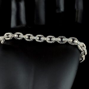 Iced Out Unisex Bracelet Made In 18 / 14 / 10 KT Gold Studded With Shinny Moissanite Diamonds For The Birthday And Anniversary Gift For Her