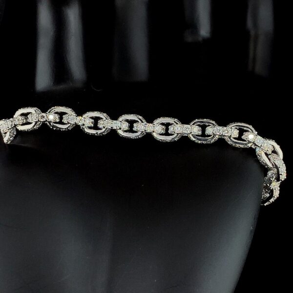 Iced Out Unisex Bracelet Made In 18 / 14 / 10 KT Gold Studded With Shinny Moissanite Diamonds For The Birthday And Anniversary Gift For Her