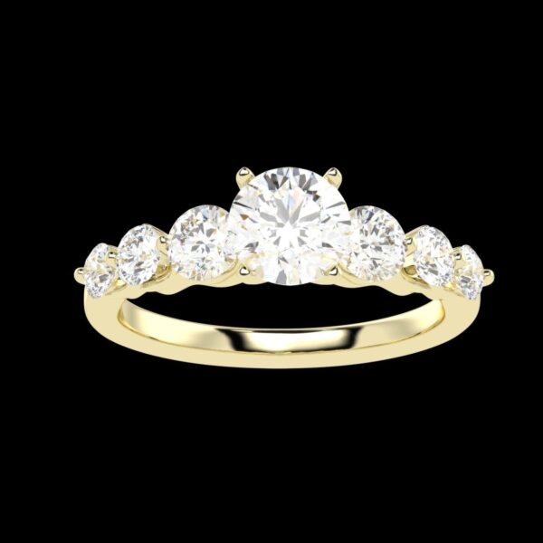Unique Style Round Diamond Ring Made In 18 / 14 / 10KT Gold Embellished With Certified Lab Diamond For Wedding And Anniversary Gift For Her