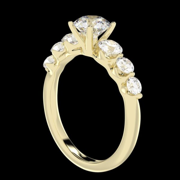Unique Style Round Diamond Ring Made In 18 / 14 / 10KT Gold Embellished With Certified Lab Diamond For Wedding And Anniversary Gift For Her
