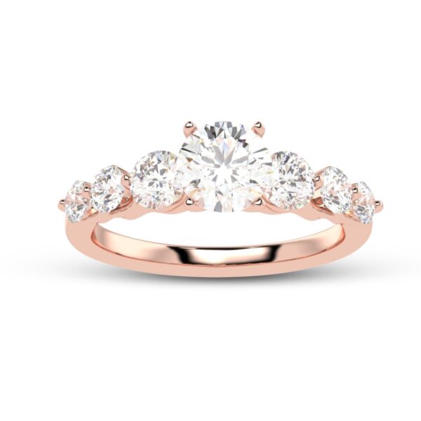 Unique Style Round Diamond Ring Made In 18 / 14 / 10KT Gold Embellished With Certified Lab Diamond For Wedding And Anniversary Gift For Her
