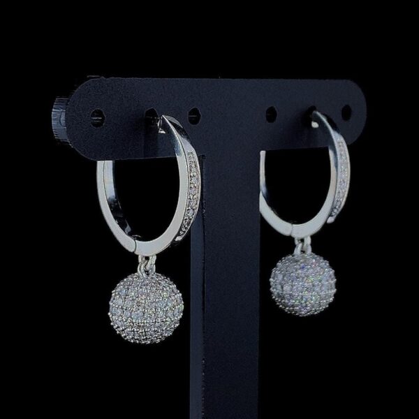 Iced Out Ball Earring Made In 18 / 14 / 10 KT Gold Embellished With Shinny Moissanite Diamonds For The Wedding And Anniversary Gift For Her