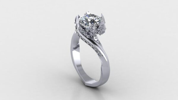 Round Solitaire Diamond Ring Made In 18 / 14 / 10 KT Gold Embellished With Certified Lab Diamonds For The Wedding And Anniversary Gift