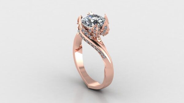 Round Solitaire Diamond Ring Made In 18 / 14 / 10 KT Gold Embellished With Certified Lab Diamonds For The Wedding And Anniversary Gift