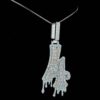 Iced Out Any Lucky Single Digit Number Pendant Made In 925Sterling Silver Studded With Shinny Moissanite Diamond For Birthday And Lucky Gift
