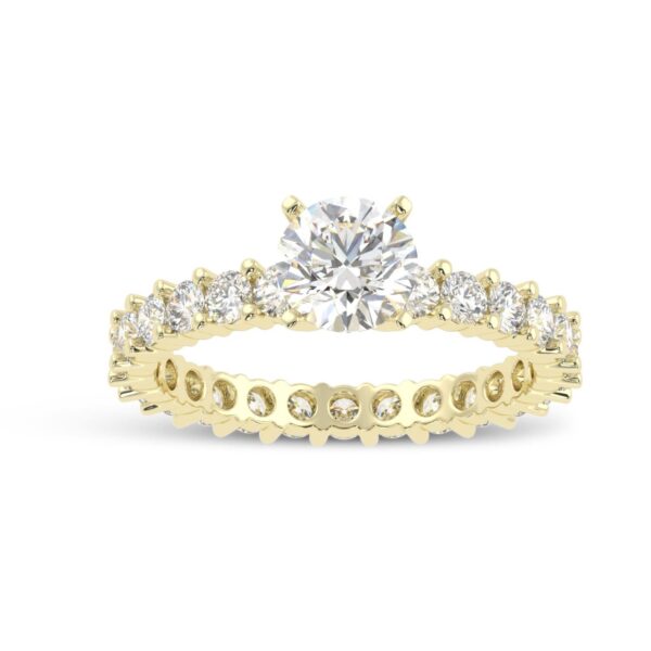 Beautiful Round Diamond Ring Made In 18 / 14 / 10KT Gold Embellished With Certified Lab Diamond For The Wedding And Anniversary Gift For Her