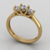 Three Stone Round Diamond Ring Made In 18/ 14 / 10 KT Gold Embellished With Certified Lab Diamonds For The Wedding And Anniversary Gift