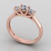 Three Stone Round Diamond Ring Made In 18/ 14 / 10 KT Gold Embellished With Certified Lab Diamonds For The Wedding And Anniversary Gift