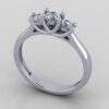 Three Stone Round Diamond Ring Made In 18/ 14 / 10 KT Gold Embellished With Certified Lab Diamonds For The Wedding And Anniversary Gift