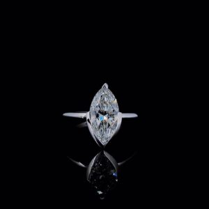 Unique Setting Marquise Diamond Ring Made In 18 / 14 / 10KT Gold Embellished With Certified Lab Diamonds For Anniversary And Wedding Gift