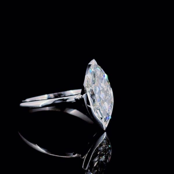 Unique Setting Marquise Diamond Ring Made In 18 / 14 / 10KT Gold Embellished With Certified Lab Diamonds For Anniversary And Wedding Gift