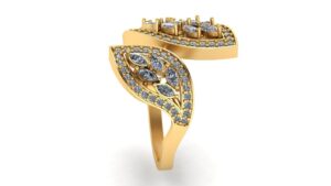 Beautiful Wedding Diamond Ring Made In 18 / 14 / 10 KT Gold Embellished With Certified Lab Diamonds For The Wedding And Anniversary Gift
