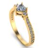 Heart Solitaire Diamond Ring Made In 18 / 14 / 10 KT Gold Studded With Certified Lab Diamonds For The Wedding And Anniversary Gift For Her