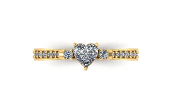 Heart Solitaire Diamond Ring Made In 18 / 14 / 10 KT Gold Studded With Certified Lab Diamonds For The Wedding And Anniversary Gift For Her